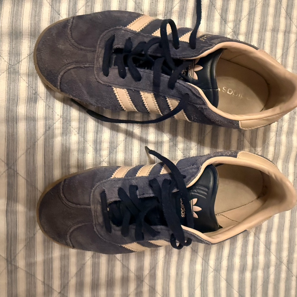 Adidas Blue and Cream Retro Sneakers
